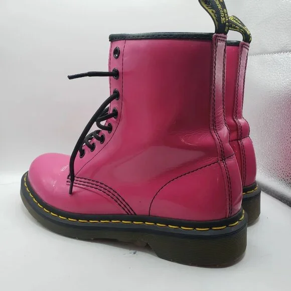 Dr Doc Martens 1460 Y Candy Pink Women's Boots Size 7 US Lace Up - Picture 5 of 12